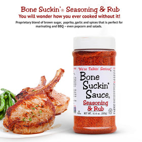 Bone Suckin' Original Seasoning rubbed on pork chops for bold flavor
