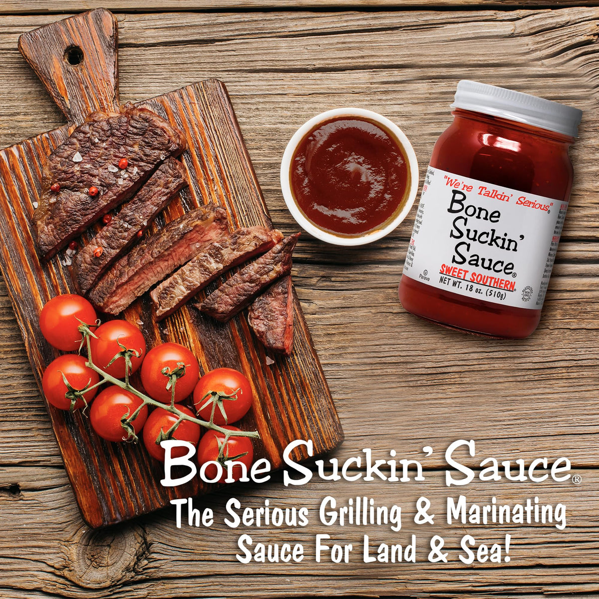 Bone Suckin' Sauce Sweet Southern ingredients include cane sugar and molasses for balanced sweetness.