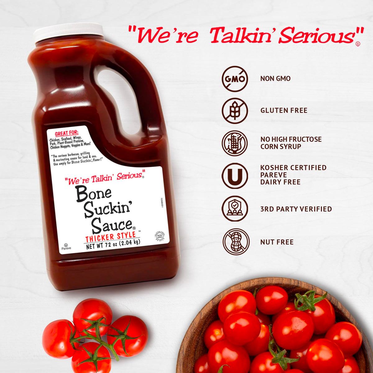 Bone Suckin' Sauce bottle ready for grilling flavor boost.