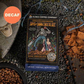 Cup of Army of Dark Chocolate decaf showing deep chocolate notes.
