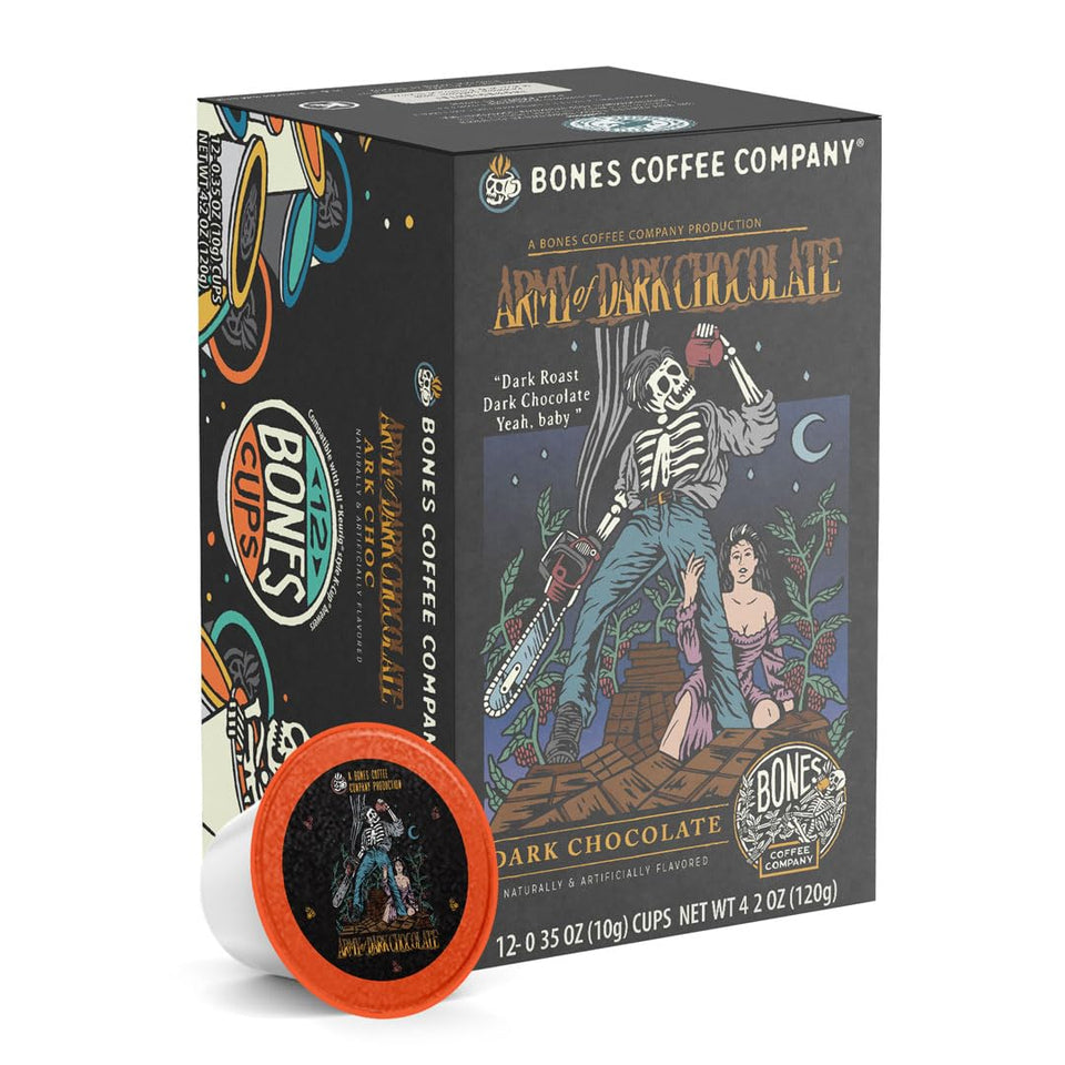 Bones Coffee Army of Dark Chocolate pod: convenient, bold flavor.