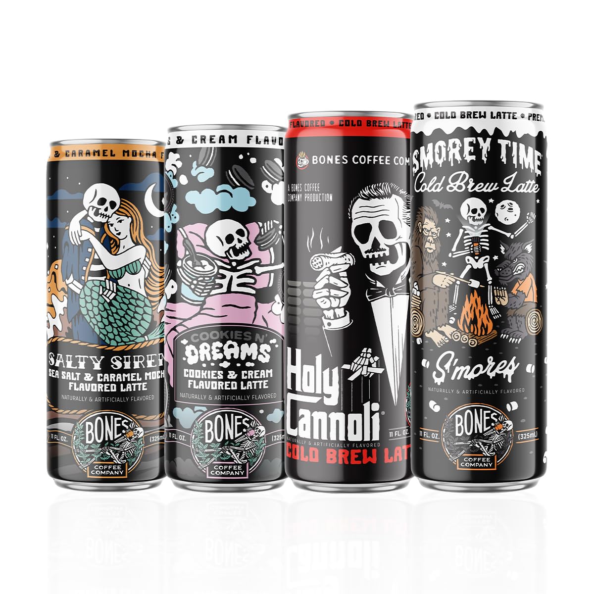 Bones Coffee Cannoli latte can capturing pastry notes in a convenient can.