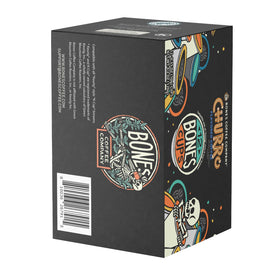 Bones Coffee Company artisan roast churro pod delivers full bodied flavor.
