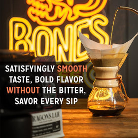 Bones Coffee Company churro coffee suits French press and drip brewing.