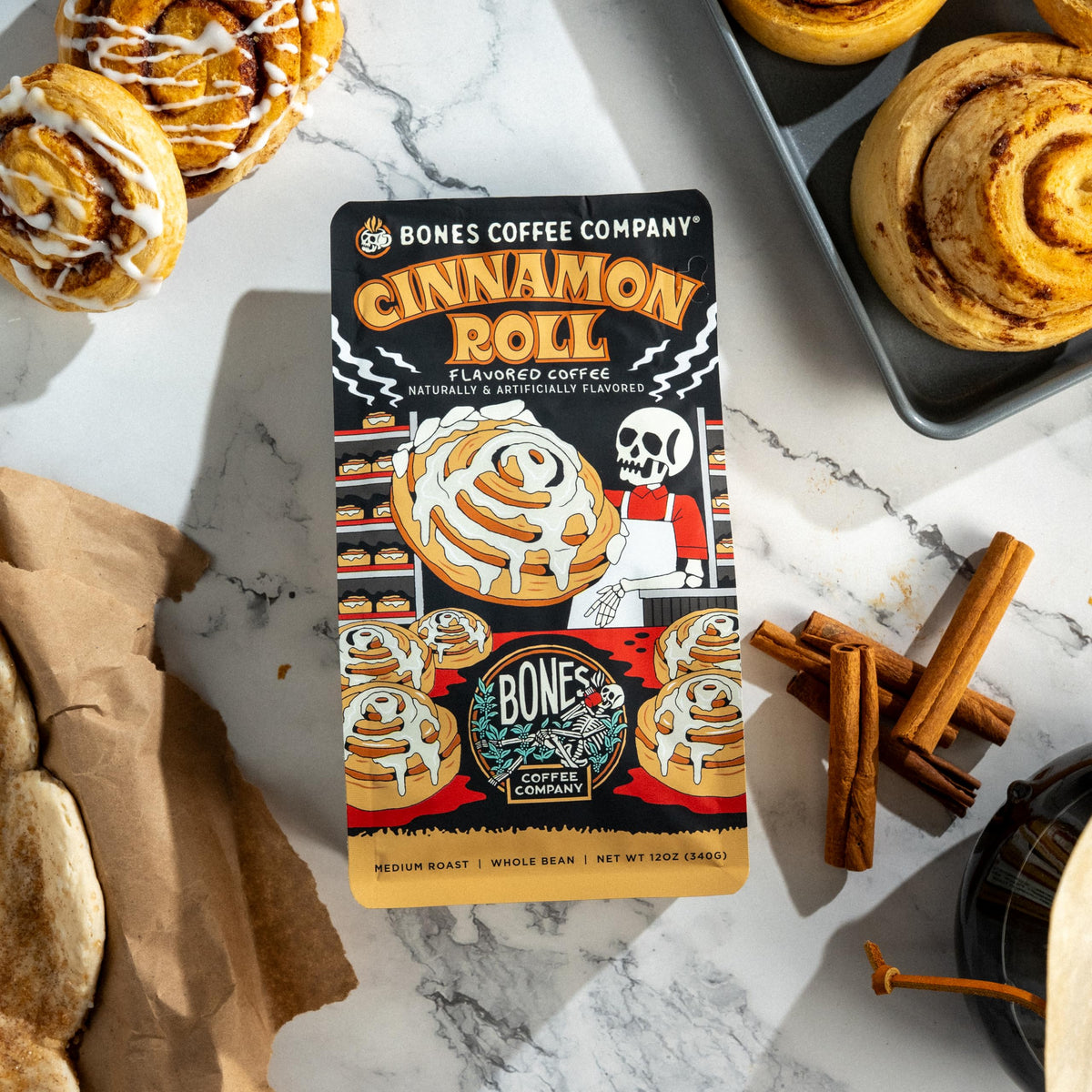 Bones Coffee Cinnamon Roll grind-to-brew tips for pour-over perfection.