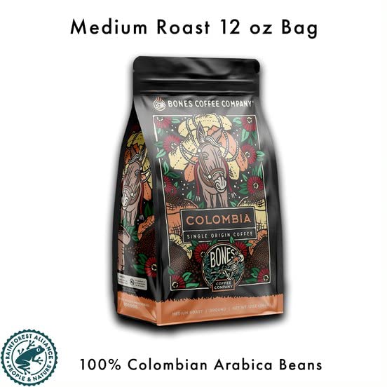 Bones Coffee Colombia dried fruit note swirl inviting a fruity finish in cups