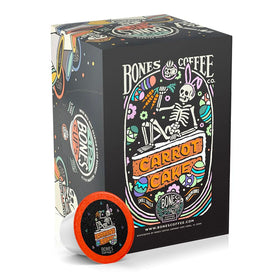 Bones Coffee Company carrot cake aroma pods deliver rich flavor with lower acidity for smooth mornings.