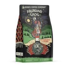 Bones Coffee Company decaf Highland Grog packshot for caffeine-free flavor any time