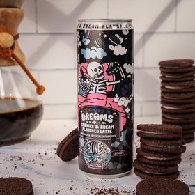 Bones Coffee Cookies N' Dreams Latte brew profile – balanced medium roast with chocolate and vanilla notes.