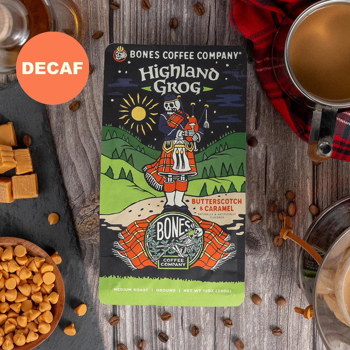 Bones Coffee Company Highland Grog auto drip preparation setup