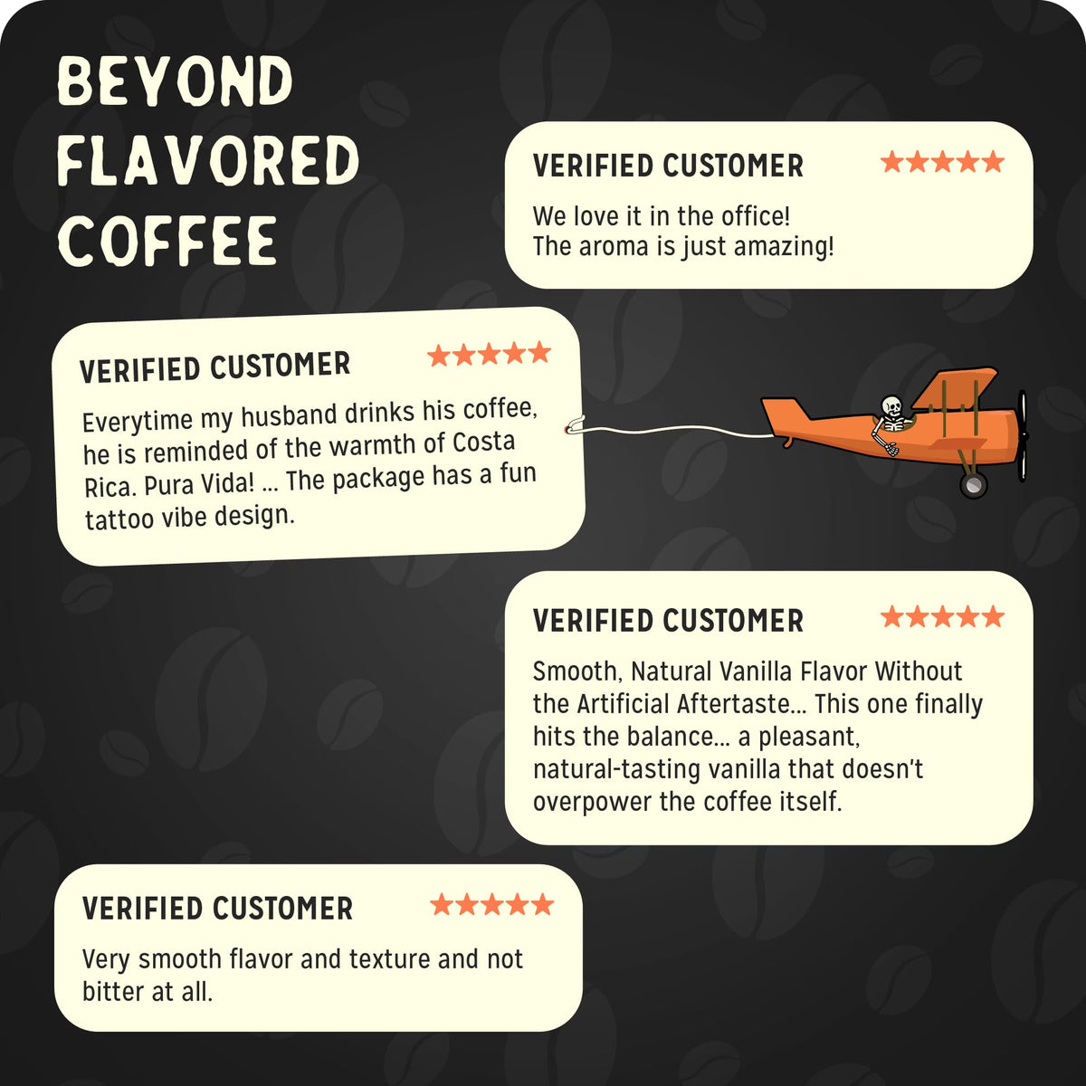 Bones Coffee Dragons Lair bag label detail emphasizing premium roast