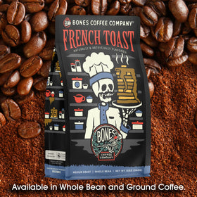 Bones Coffee Company French Toast ground coffee for auto drip delivers quick convenience.