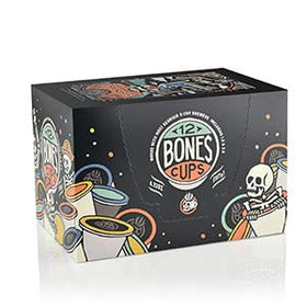 Bones Coffee Company French Vanilla k-cups close-up, rich vanilla aroma