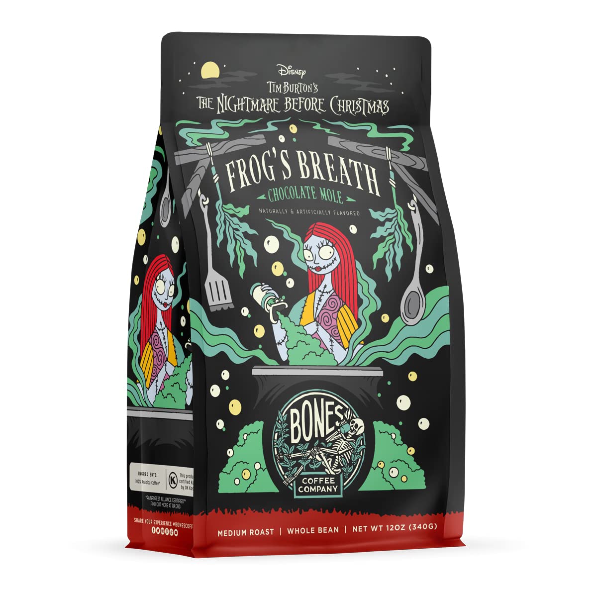 Bones Coffee Frog's Breath beans showcase rich roast and chocolate notes