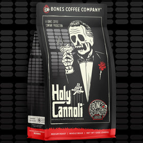 Bones Coffee Holy Cannoli Brazilian arabica beans highlight ethical sourcing and aroma