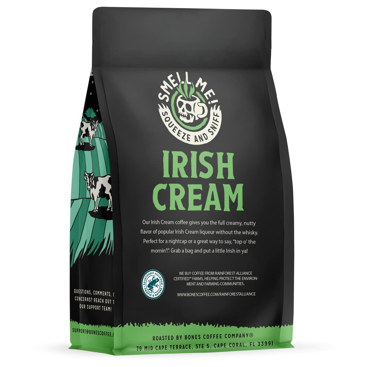 Bones Coffee Company Irish Cream pour-over cup capturing aromatic notes for refined brewing