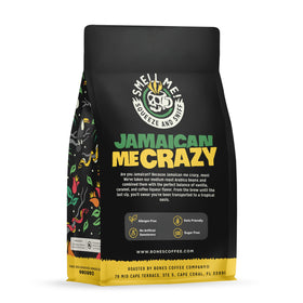 Bones Coffee Jamaican Me Crazy vanilla caramel bag preserves freshness for flavorful brewing