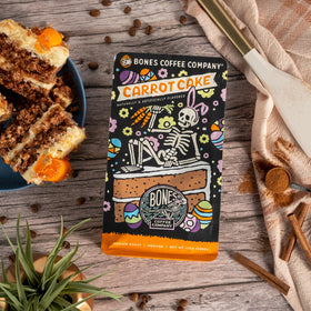 Bones Coffee Medium roast aroma emphasizes low acidity and smooth finish.