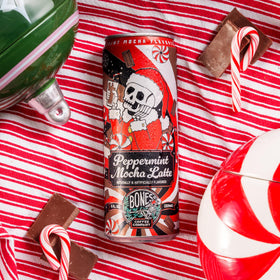 Bones Coffee Peppermint Mocha Latte bean batch, ethically sourced Arabica.
