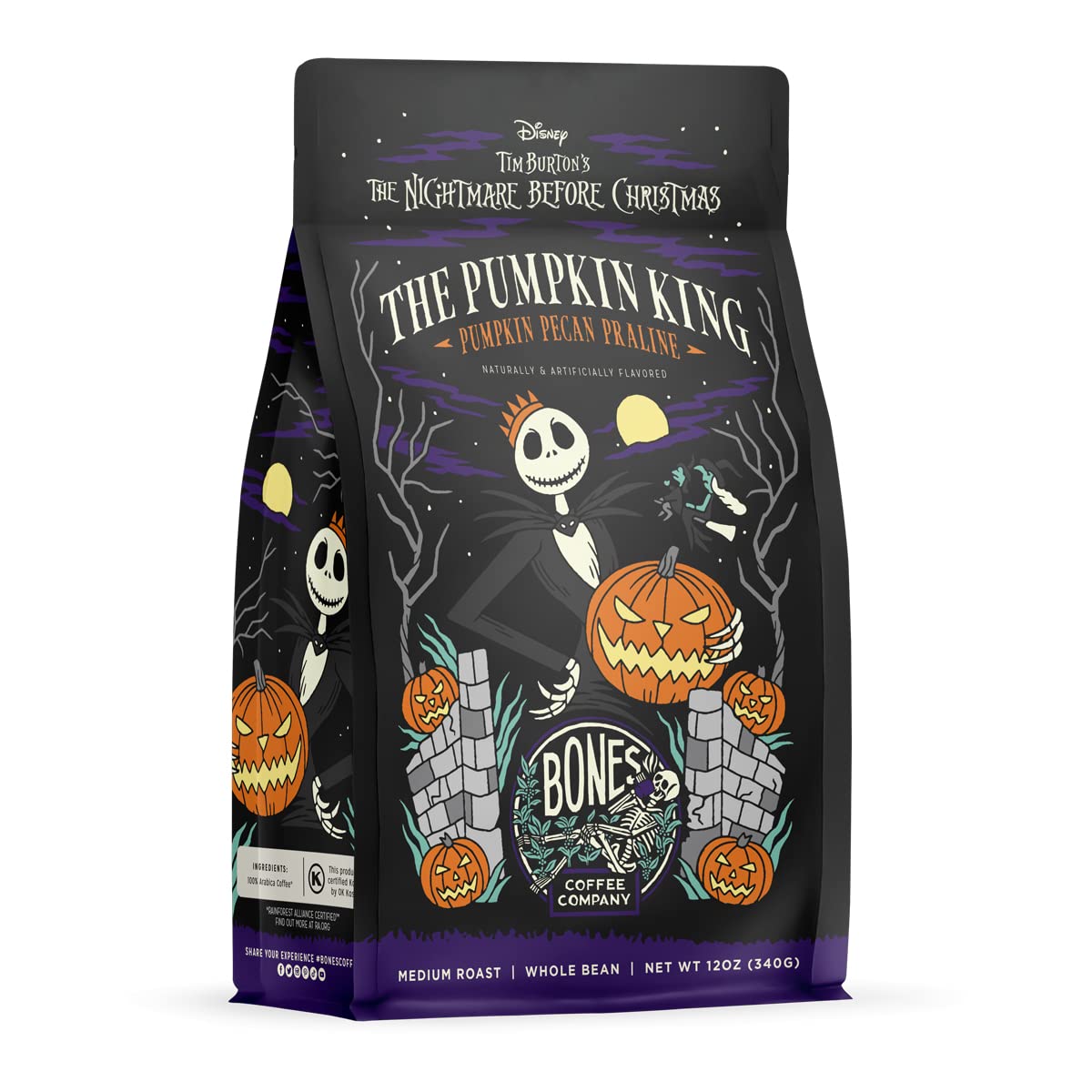 Bones Coffee Pumpkin King beans showcase creamy pumpkin notes for autumn mornings.