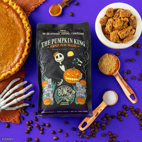Bones Coffee Pumpkin King brew steam evokes cozy seasonal rituals.
