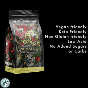 Bones Coffee Company Resealable bag keeps beans fresh between sessions