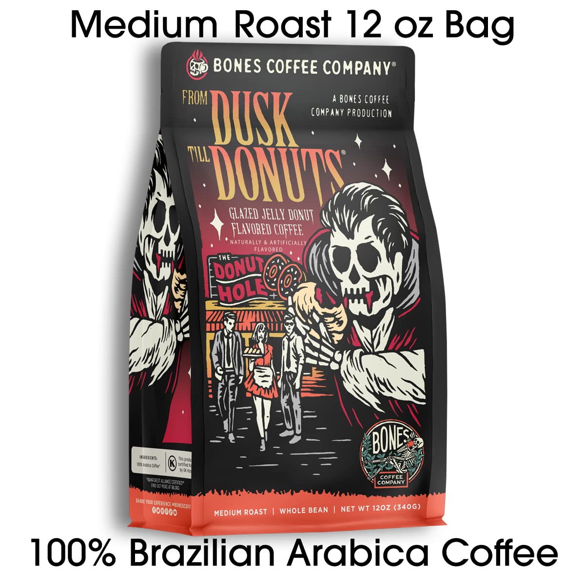 Bones Coffee resealable-freshness-bag preserves flavor between uses for consistent taste.