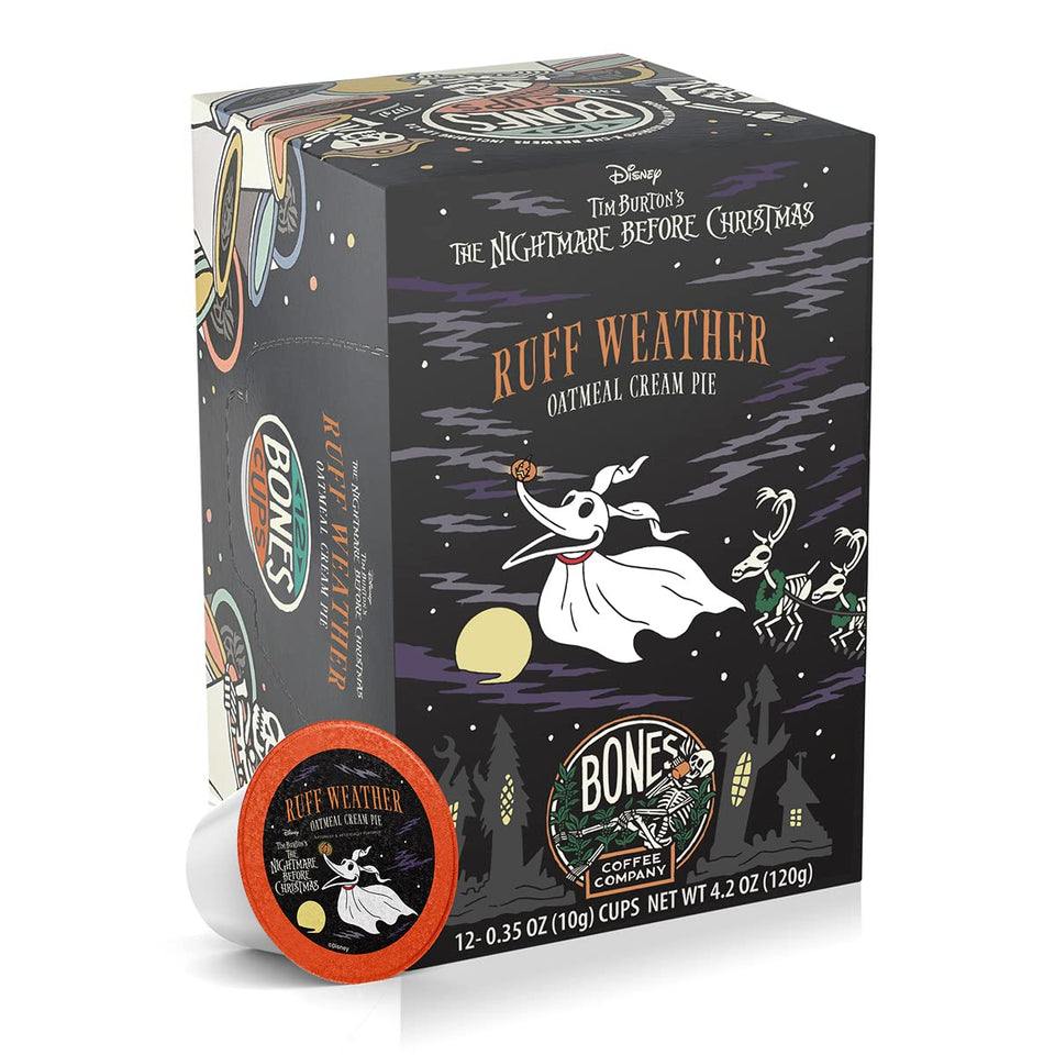 Bones Coffee Ruff Weather pack, eye-catching design for a bold morning brew
