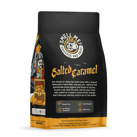 Bones Coffee salted caramel coffee bag sealed for freshness