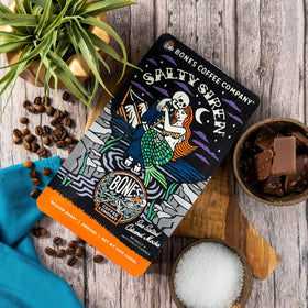 Bones Coffee Salty Siren ground coffee ready for auto drip brewing