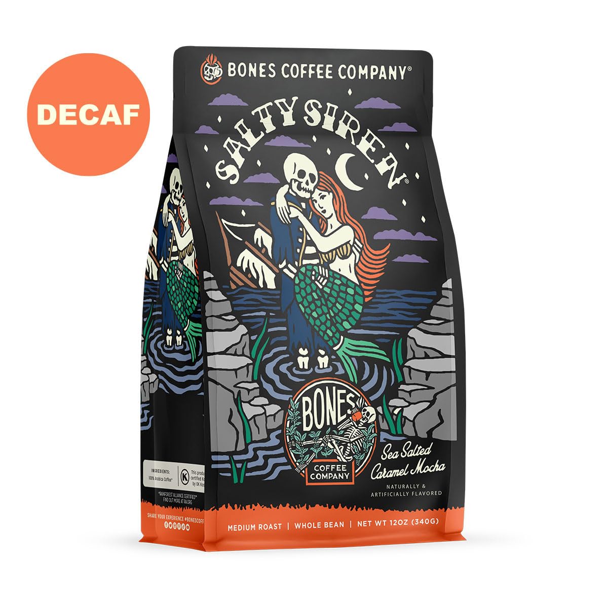 Bones Coffee Salty Siren resealable bag preserving freshness between uses.