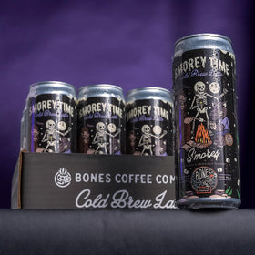 Night camp vibes with Bones Latte ideal for camping breaks