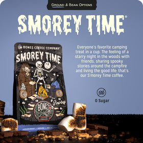 Bones Coffee S'morey Time chocolate-note aroma highlights rich cocoa flavors