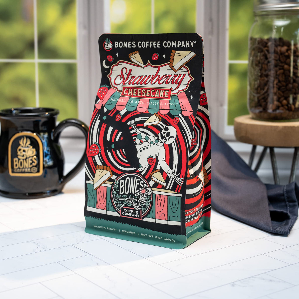 Bones Coffee Strawberry Cheesecake auto drip cup preserves convenience and flavor