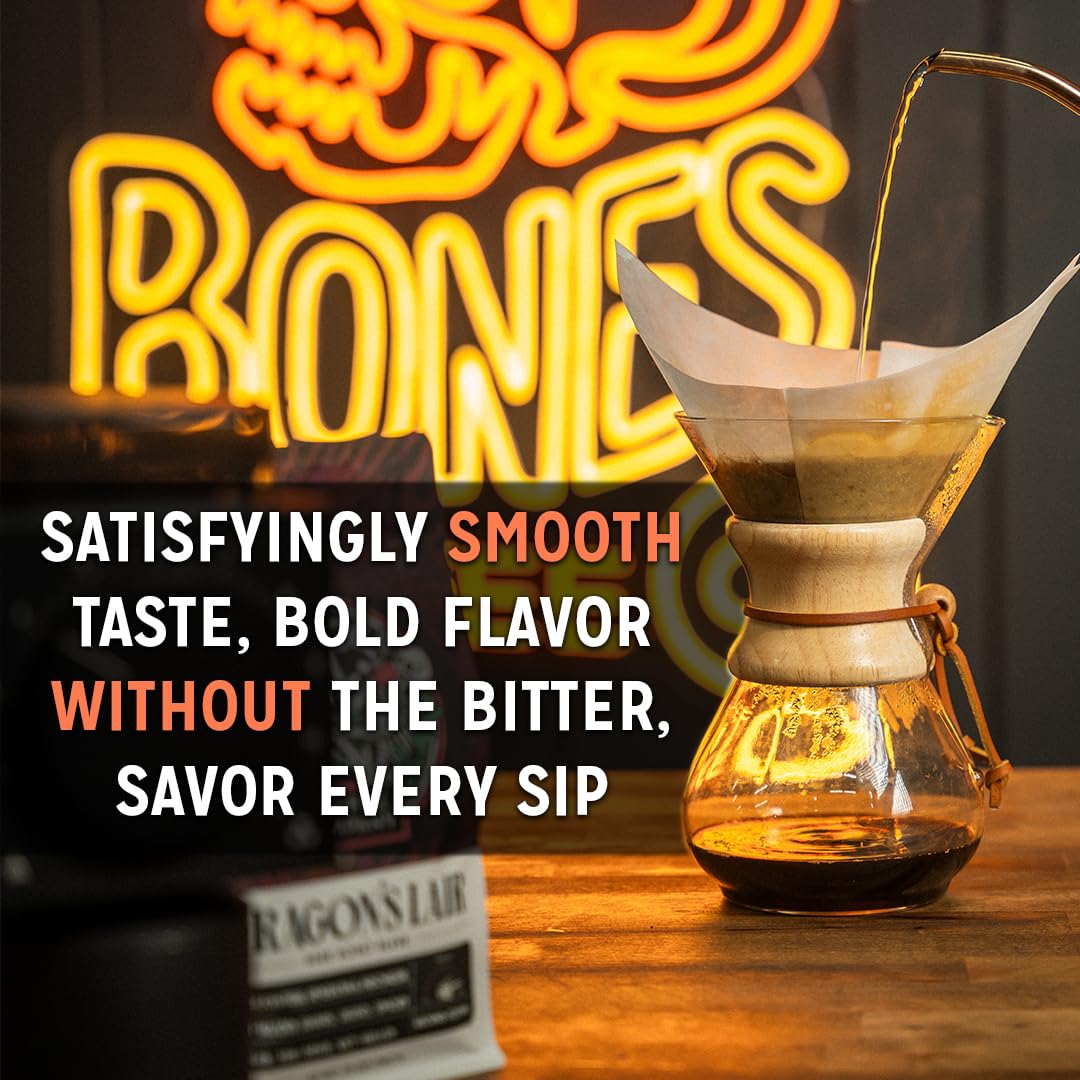 Bones Coffee USA-roasted beans packaged in the USA for freshness.