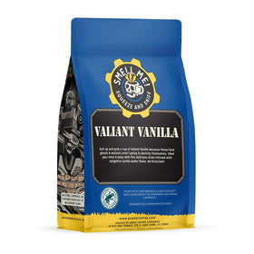 Bones Coffee Valiant Vanilla roasted beans delivering rich aroma and smooth flavor.