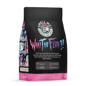 Bones Coffee What the Fluff Berry Cotton Candy hot brew cup delivers smooth, low-acid flavor.