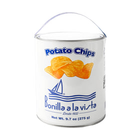Bonilla a la Vista tin front showing premium packaging and collectible design for gifting or display