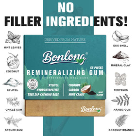 BONLONG after-meals usage shows 5–10 minute chew for potential mineral delivery.