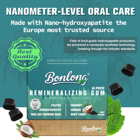 BONLONG nano hydroxyapatite granules visible, designed for enamel remineralization.