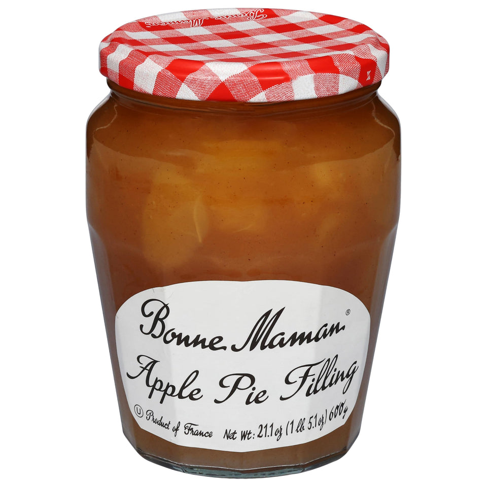 Bonne Maman apple pie filling jar, ready-to-use topping for classic pies