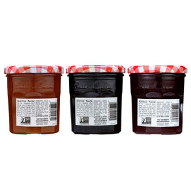 Bonne Maman Cherry Preserves jar with glossy, chunky cherries ideal for breakfast and desserts.