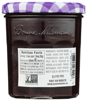 Bonne Maman Concord Grape fruit spread ingredients showcase simple, quality components.