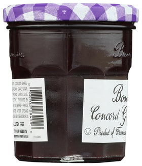 Bonne Maman Concord Grape fruit spread texture close-up, glossy finish.