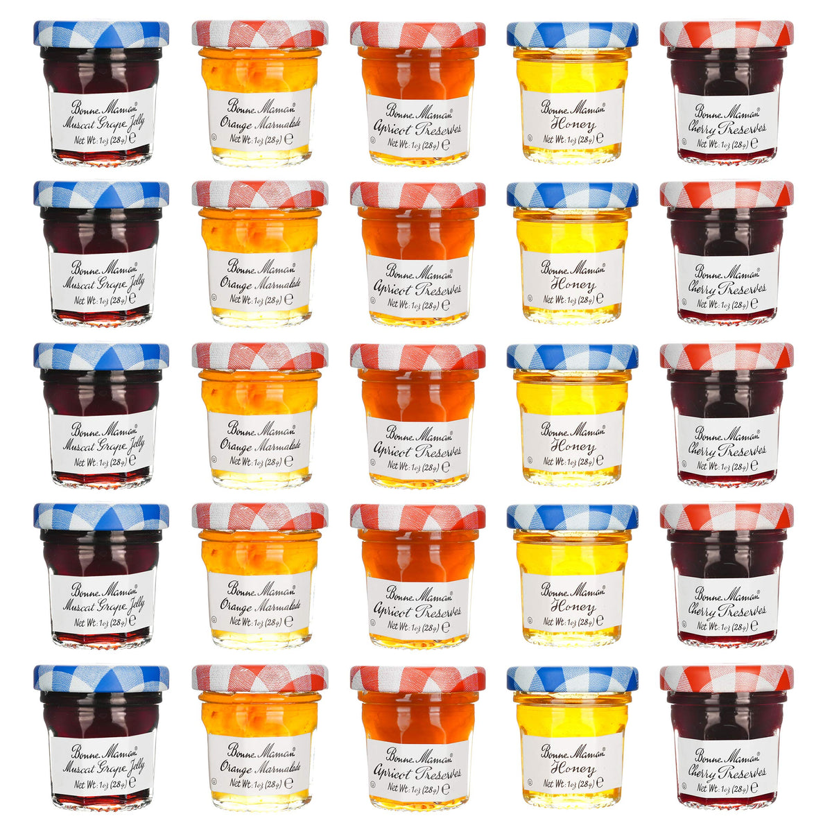 Bonne Maman jam assortment 30 x 1oz jars ideal for breakfasts and gifting