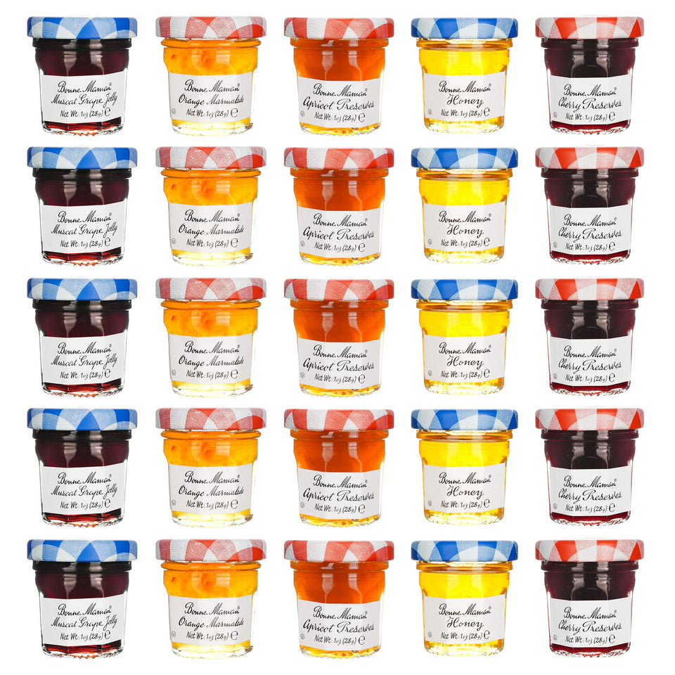 Bonne Maman jam assortment 30 x 1oz jars ideal for breakfasts and gifting