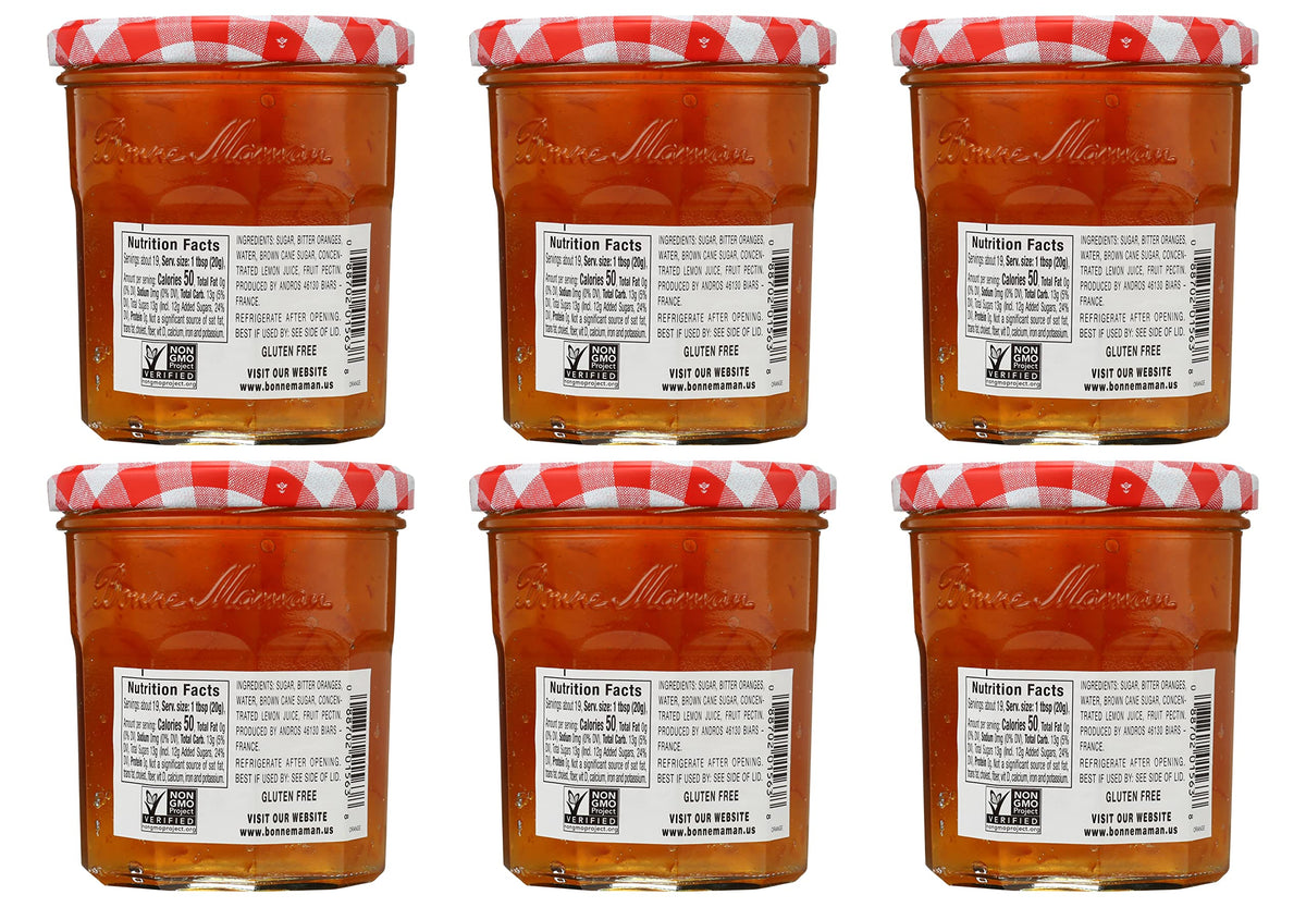 Toast topped with Bonne Maman orange marmalade for a bright morning flavor.