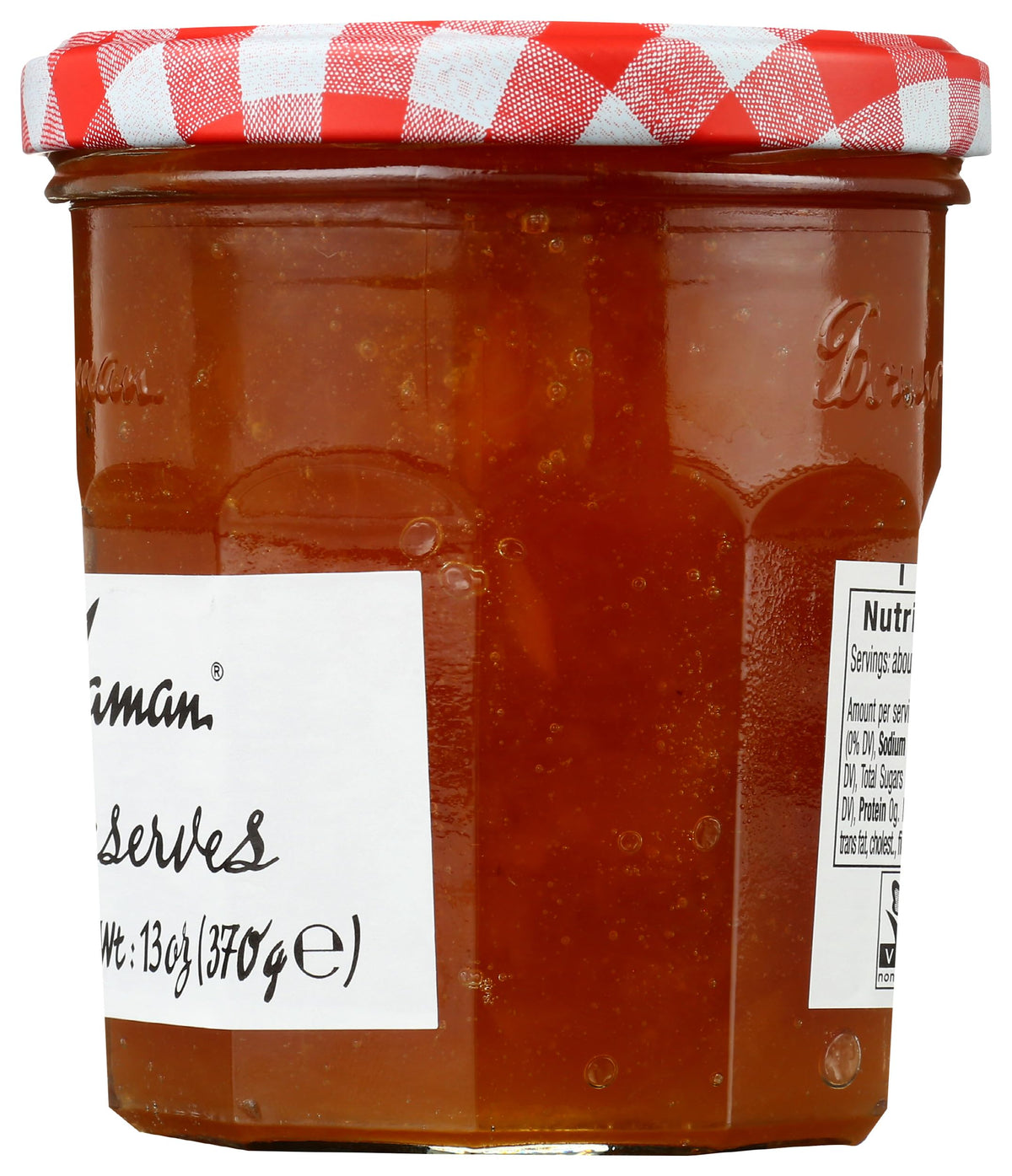 Bonne Maman Peach Preserve gift-ready jar, ideal for pantry gifting.