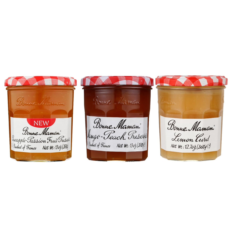 Bonne Maman Pineapple-Passion Fruit Preserves on toast for a sunny breakfast.