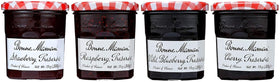 Bonne Maman strawberry jar on toast, bright fruit flavor for a homemade breakfast.